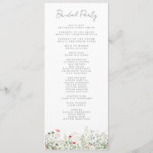 ワイルドフラワーメドウ結婚式 プログラム (裏面)