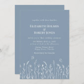 ワイルドフラワーメドウ蝶結婚式招待状 招待状 (正面/裏面)