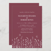 ワイルドフラワーメドウ蝶結婚式招待状 招待状 (正面/裏面)