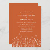 ワイルドフラワーメドウ蝶結婚式招待状 招待状 (正面/裏面)