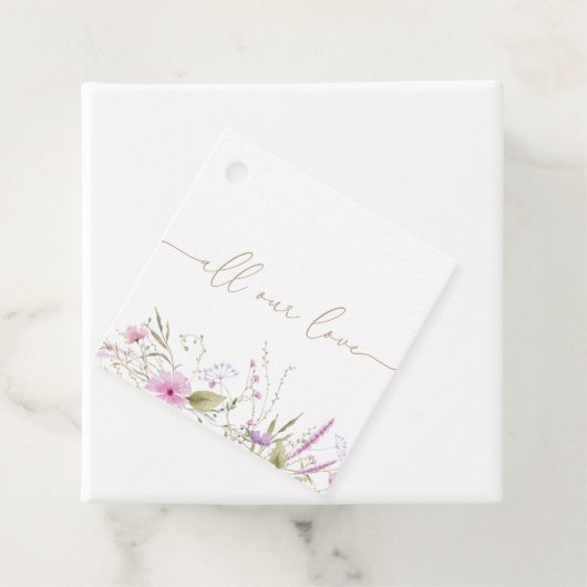 ワイルドフラワーメドウ赤ちゃんシャワーありがとうメッセージカード フェイバータグ (インサイチュ)