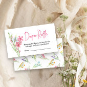 ワイルドフラワーメドウ赤ちゃんシャワーおむつラッフル エンクロージャーカード