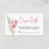ワイルドフラワーメドウ赤ちゃんシャワーおむつラッフル エンクロージャーカード (正面)