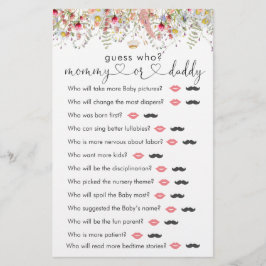 ワイルドフラワーメドウ赤ちゃんシャワー"誰を推測"ゲーム