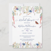 ワイルドフラワーメドウ&バタフライブライダルシャワー 招待状 (正面)