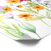 ワイルドフラワーメドウ ブライダルシャワーミモザバーテーブルサイン ポスター (角)