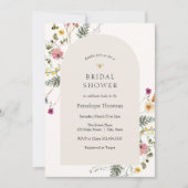 ワイルドフラワーメドウ ブライダルシャワー アーチ 招待状 (正面)