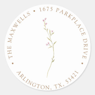 ワイルドフラワーメドウ 差出人住所ラベル ラウンドシール