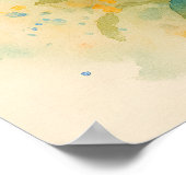 ワイルドフラワーメドウ – 水彩絵を描のスタイルアート ポスター (角)