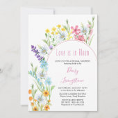 ワイルドフラワーメドーアーチブライダルシャワー 招待状 (正面)