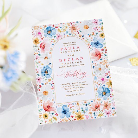 ワイルドフラワーメドーガーデンフローラエレガントウェディング 招待状