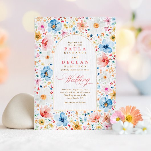 ワイルドフラワーメドーガーデンフローラエレガントウェディング 招待状