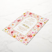 ワイルドフラワーメドーガーデンフローラボホ結婚ズ 箔招待状 (回転した状態)