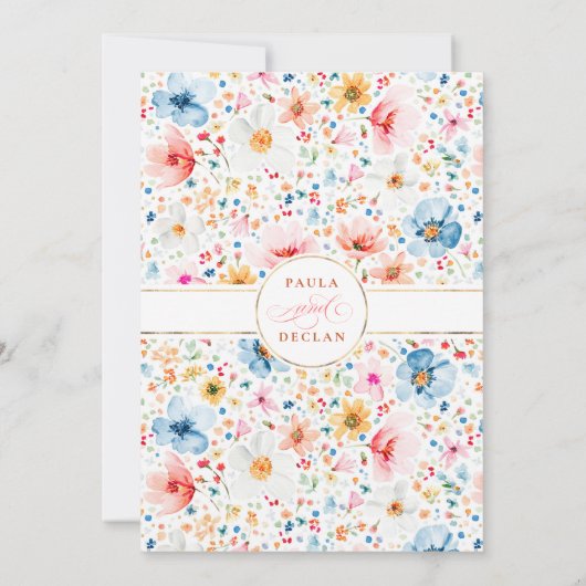 ワイルドフラワーメドーガーデンフローラリハーサルディナー 招待状 (裏面)