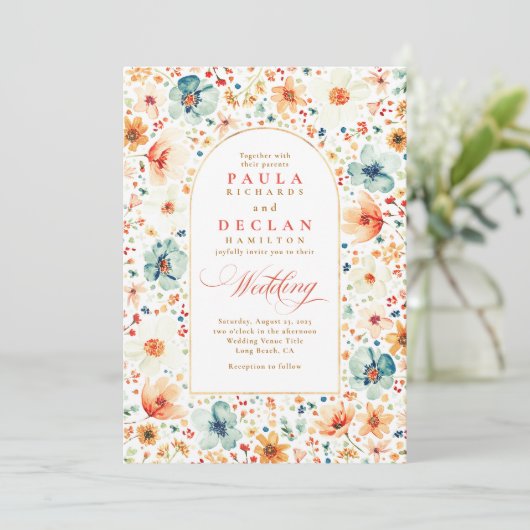 ワイルドフラワーメドーガーデンフローラ秋の結婚式 招待状 (スタンド正面)