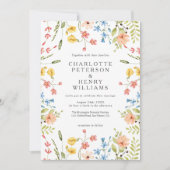 ワイルドフラワーメドーサマー庭園の結婚式 招待状 (正面)