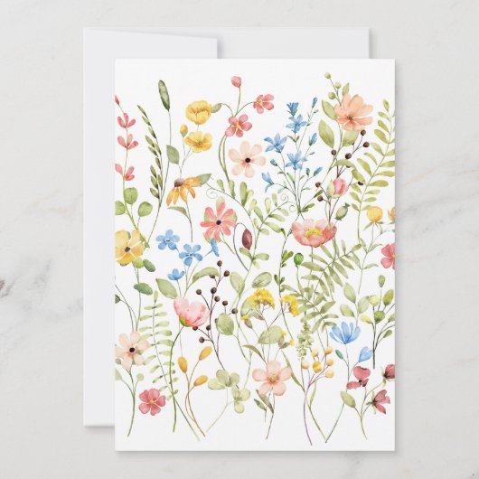 ワイルドフラワーメドーサマー庭園の結婚式 招待状 (裏面)