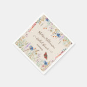 ワイルドフラワーメドーバタフライブライダルシャワー スタンダードカクテルナプキン (角)