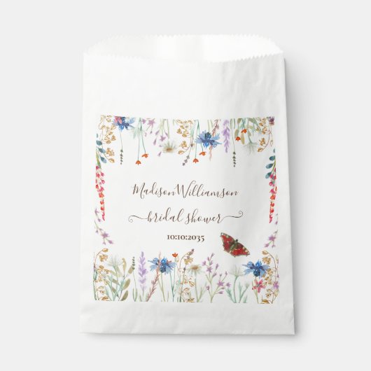 ワイルドフラワーメドーバタフライブライダルシャワー フェイバーバッグ (正面)
