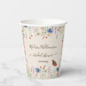 ワイルドフラワーメドーバタフライブライダルシャワー 紙コップ (裏面)