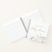 ワイルドフラワーメドーパーソナライズされたドシャワーゲストブック ノートブック (内部)
