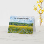 ワイルドフラワーメドーフラワー自然アート誕生日カード カード (黄色い花)