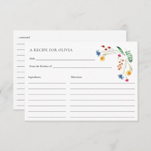 ワイルドフラワーメドーラブイン開花レシピカード エンクロージャーカード (正面/裏面)