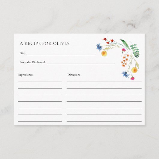 ワイルドフラワーメドーラブイン開花レシピカード エンクロージャーカード (正面)