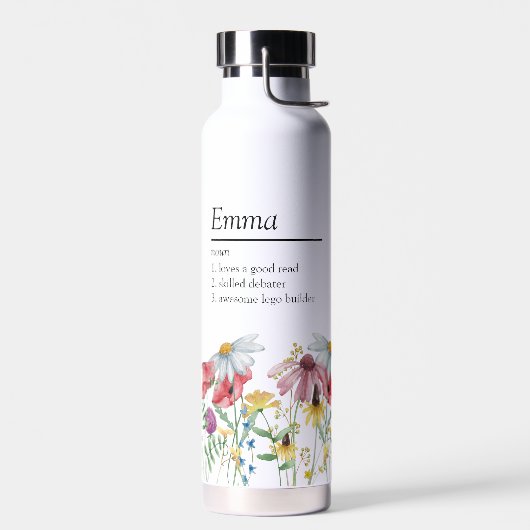 ワイルドフラワーモダンによる名縁ど前の定義 ウォーターボトル (左面)