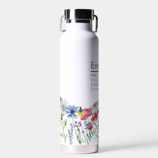 ワイルドフラワーモダンによる名縁ど前の定義 ウォーターボトル (正面)