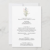ワイルドフラワーモダンのフローラのリースが一つの内に結婚ある 招待状 (裏面)