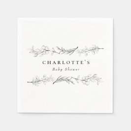 ワイルドフラワーモダンのフローラエレガントの赤ちゃんシャワー スタンダードカクテルナプキン
