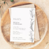 ワイルドフラワーモダンのフローラエレガントの赤ちゃんシャワー 招待状