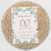 ワイルドフラワーモダンのフローラ60th誕生日パーティー 招待状