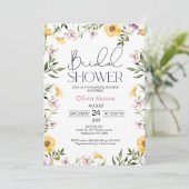 ワイルドフラワーモダンのブライダルシャワーへの招待 招待状 (スタンド正面)