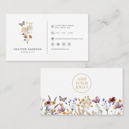 ワイルドフラワーモダンの名刺 名刺 (正面/裏面)