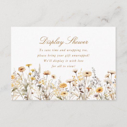 ワイルドフラワーモダンの愛が開花ディスプレイシャワーにある エンクロージャーカード (正面)