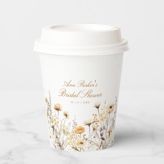 ワイルドフラワーモダンの愛が開花ブライダルシャワーにある 紙コップ (正面)