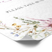 ワイルドフラワーモダンの書道の恩恵 ポスター (角)