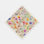 ワイルドフラワーモダンの水彩模様 スタンダードランチョンナプキン (角)