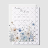 ワイルドフラワーモダンの結婚式の日付を保存 ベラム紙招待状 (オフセット (招待状))