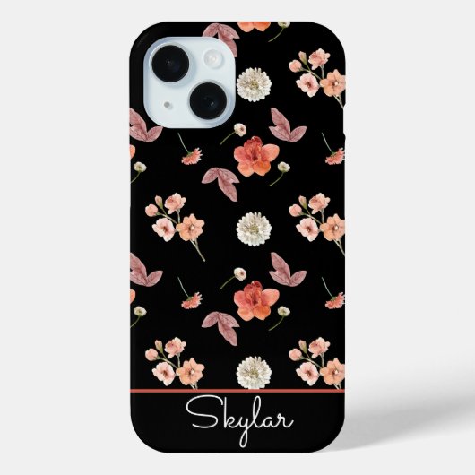 ワイルドフラワーモダンの花のパターンのスクリプト名 Case-Mate iPhoneケース (裏面)