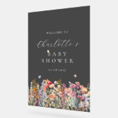 ワイルドフラワーモダンの赤ちゃんシャワーへようこそ アクリルサイン (傾斜)