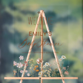 ワイルドフラワーモダンの赤ちゃんシャワー歓迎サイン アクリルサイン (ニュートラル)