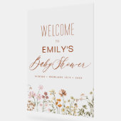 ワイルドフラワーモダンの赤ちゃんシャワー歓迎サイン アクリルサイン (傾斜)