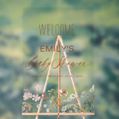 ワイルドフラワーモダンの赤ちゃんシャワー歓迎サイン アクリルサイン (ニュートラル)