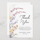 ワイルドフラワーモダンの赤ちゃんシャワー サンキューカード (正面/裏面)
