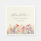 ワイルドフラワーモダンの赤ちゃんシャワー スタンダードカクテルナプキン (正面)