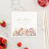 ワイルドフラワーモダンの赤ちゃんシャワー スタンダードカクテルナプキン (インサイチュ)