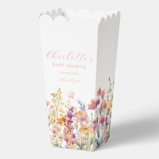 ワイルドフラワーモダンの赤ちゃんシャワー フェイバーボックス (正面)